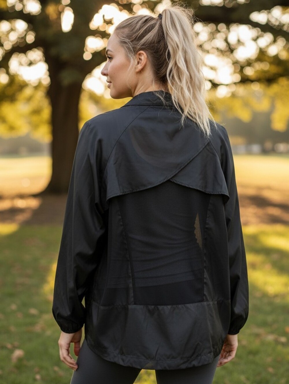 Lularoe Rise Determined Black Lightweight Jacket With Mesh Back